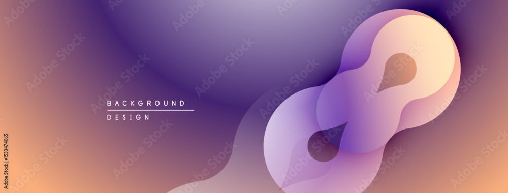Poster abstract fluid shapes, gradient colors, purple hues dominate design. modern aesthetic, smooth transi