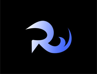 Naklejka premium Stylized letter r logo graphic