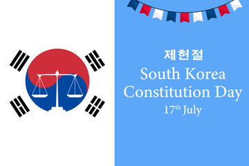 south korea constitution day background illustration in flat