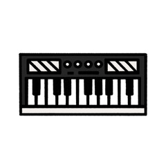 black keyboard instrument of music