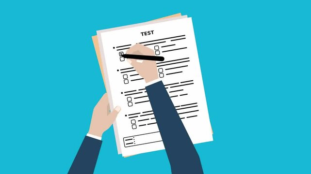 Fill Out The Test Form Animation Video 4K suitable for your project needs