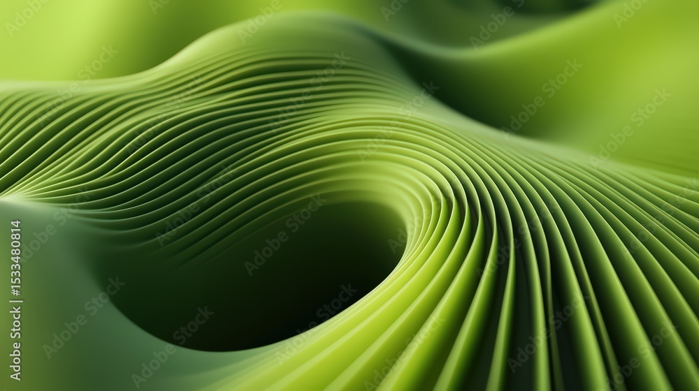 Poster subtle layers of green create a mesmerizing and fluid abstract landscape