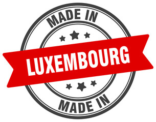 Made in Luxembourg round sign. Made in Luxembourg stamp.