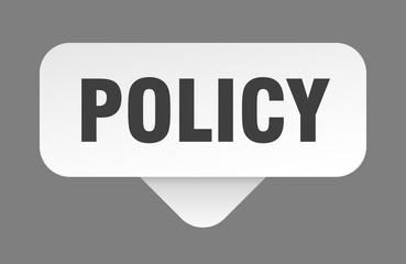 policy sticker. policy sign isolated on gray background
