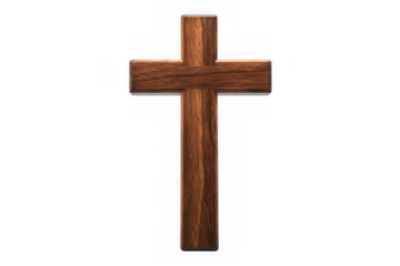Wooden christian cross symbol religious faith crucifixion jesus christ savior salvation hope belief isolated on transparent background