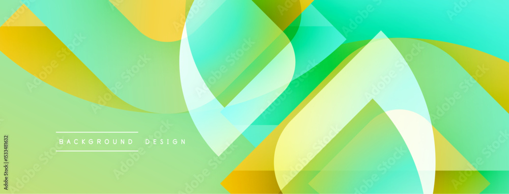 Aufkleber abstract background features flowing shapes, vibrant yellow, green hues. modern design creates dynam