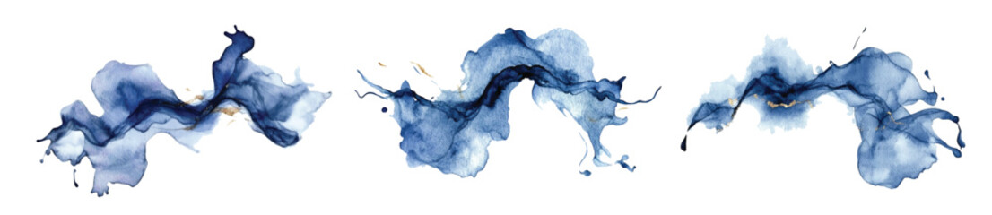 Abstract watercolor blue shape on white background. Color splashing stain vector