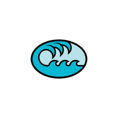 minimalist and simple ocean wave logo symbol.eps