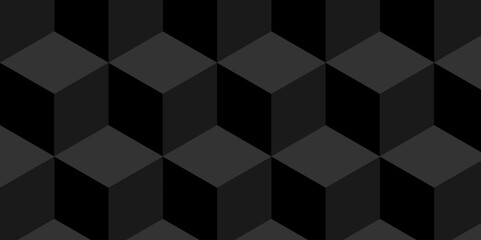 Abstract square black grid tiles cubic wall  geometric square shape backdrop texture. cube seamless wall and floor vector diamond hexagon triangle wallpaper background.	