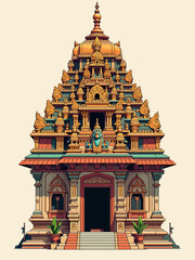 Sculpture, architecture and symbols of Hindu temple at Singapore , Sri Mariamman Temple 