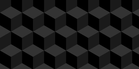 Abstract square black grid tiles cubic wall  geometric square shape backdrop texture. cube seamless wall and floor vector diamond hexagon triangle wallpaper background.	