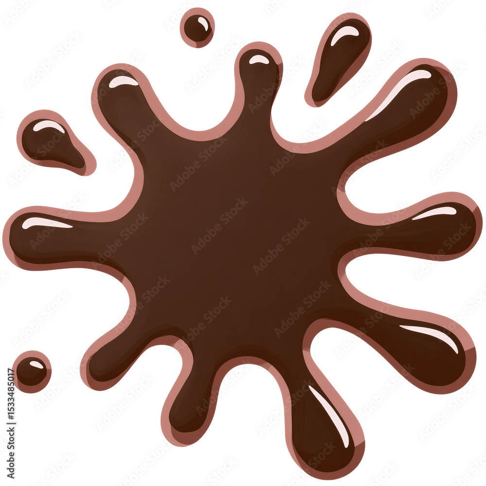 Aufkleber delicious chocolate splash isolated on white background in vector style