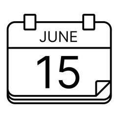 15 june line icon with editable stroke