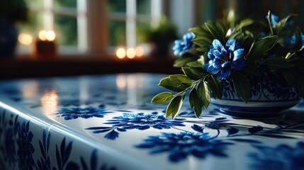 Floral arrangement display cozy interior photography warm lighting close-up view aesthetic beauty