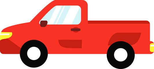 Simple Red Pickup Truck Illustration