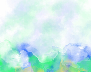 Fototapeta premium Abstract colorful watercolor for background. Digital art painting. For Watercolor wedding invitation card