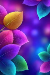 Vibrant leaves in colorful background nature digital artwork abstract close-up beauty of nature