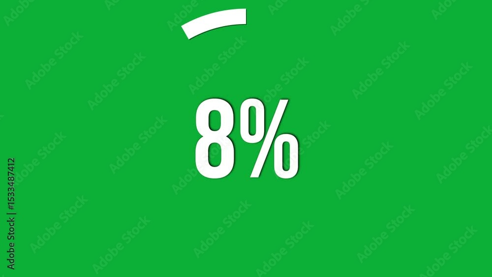 Poster 0 to 100 countdown in a circle on a green screen background