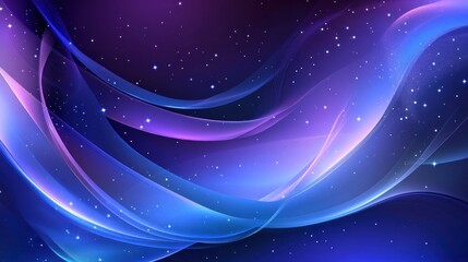 A cosmic-inspired abstract background with swirling deep blue and purple hues, illuminated by glowing stars, creating a sense of vast, infinite space