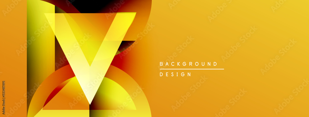 Poster abstract golden design features layered shapes, vibrant gradients. text reads background design. war