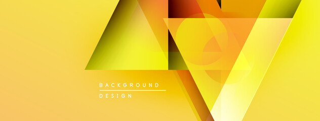 Obraz premium Abstract geometric design. Yellow, orange hues create dynamic layered shapes. Modern background suitable for various projects.