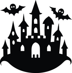 halloween castle vector