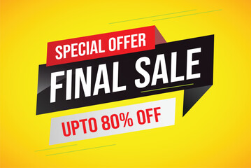 Special offer final sale tag. Banner design template for marketing. Special offer promotion or retail. background banner modern graphic design for store shop, online store, website, landing page 