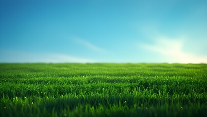 Naklejka premium green grass and blue sky