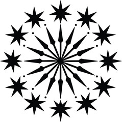 black and white stars vector