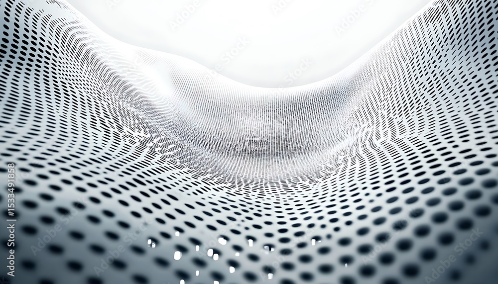 Poster 3d abstract monochrome background with dots pattern modern design, technology theme, dimensional dot
