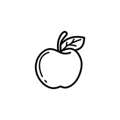 Apple outline vector on white background