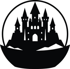 Obraz premium vector illustration of a castle silhouette