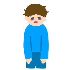 目の下にクマが出来た男性