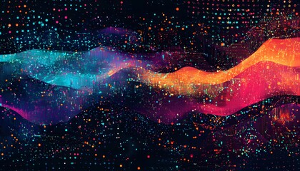 Colorful abstract digital wave pattern.