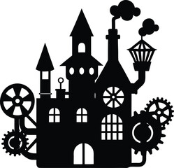 silhouette of a house