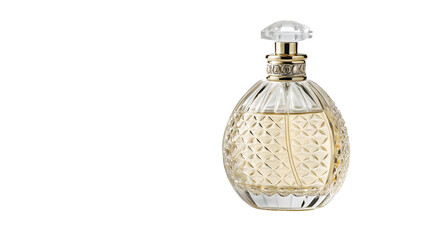 glass bottle of perfume isolated on transparent background