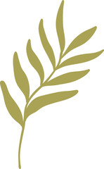 Minimalist Olive Green Leaf Branch

