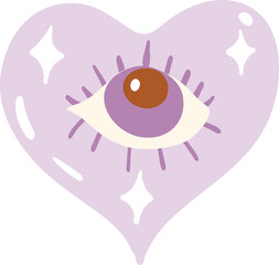 Mystical Eye in Lavender Heart

