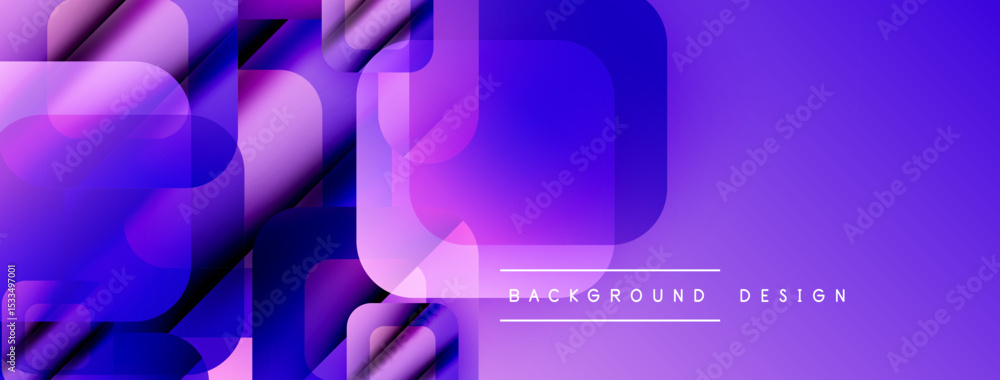 Aufkleber Abstract purple design. Overlapping shapes create dynamic visual texture. Modern gradient effect, suitable for banners or backgrounds.
