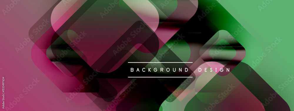 Poster Abstract fluid shapes, vibrant colors blend. Modern design elements create dynamic visual texture. Pink, green hues dominate composition.
