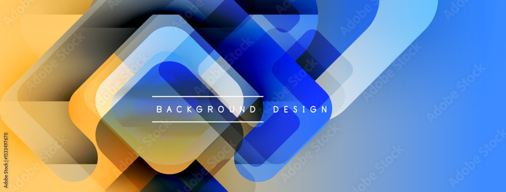 Aufkleber abstract geometric shapes overlap. gradient colors blend, creating modern background design. text re