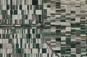 High-Resolution Aerial View of Agricultural Patterns and Land Impact