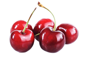  multiple cherries isolated on white background PNG,ai generated
