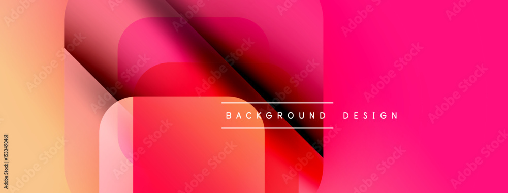 Poster Abstract geometric shapes overlap. Warm colors blend, creating dynamic visual effect. Modern design element for backgrounds.