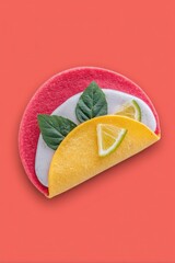 Colorful Candy Taco on Orange Background
