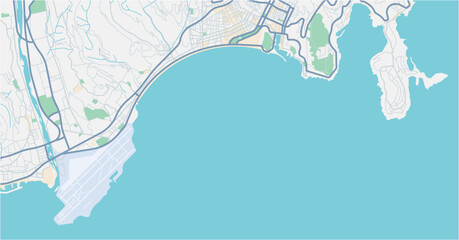 Layered editable vector illustration outline of Nice,France.