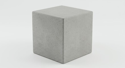 Gray cube shaped container isolated on white background
