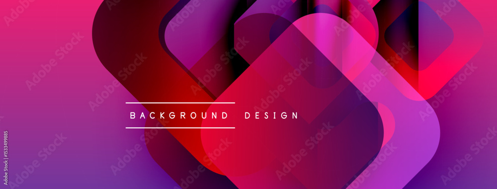 Poster Abstract gradients overlap, creating dynamic visual effect. Modern design elements suggest fluidity, innovation. Colors range from purple to red.