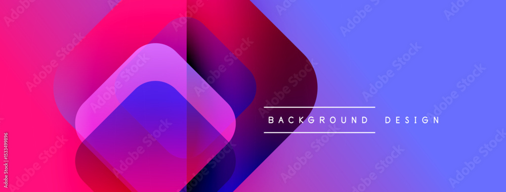 Aufkleber Abstract gradient layers overlap, creating vibrant visual effect. Modern design elements suggest digital art, technology focus.