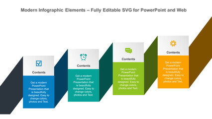 Modern Infographic Elements – Fully Editable SVG for PowerPoint, Web, Illustrator, and most vector-based applications. Ideal for presentations, infographics, and business slide designs.